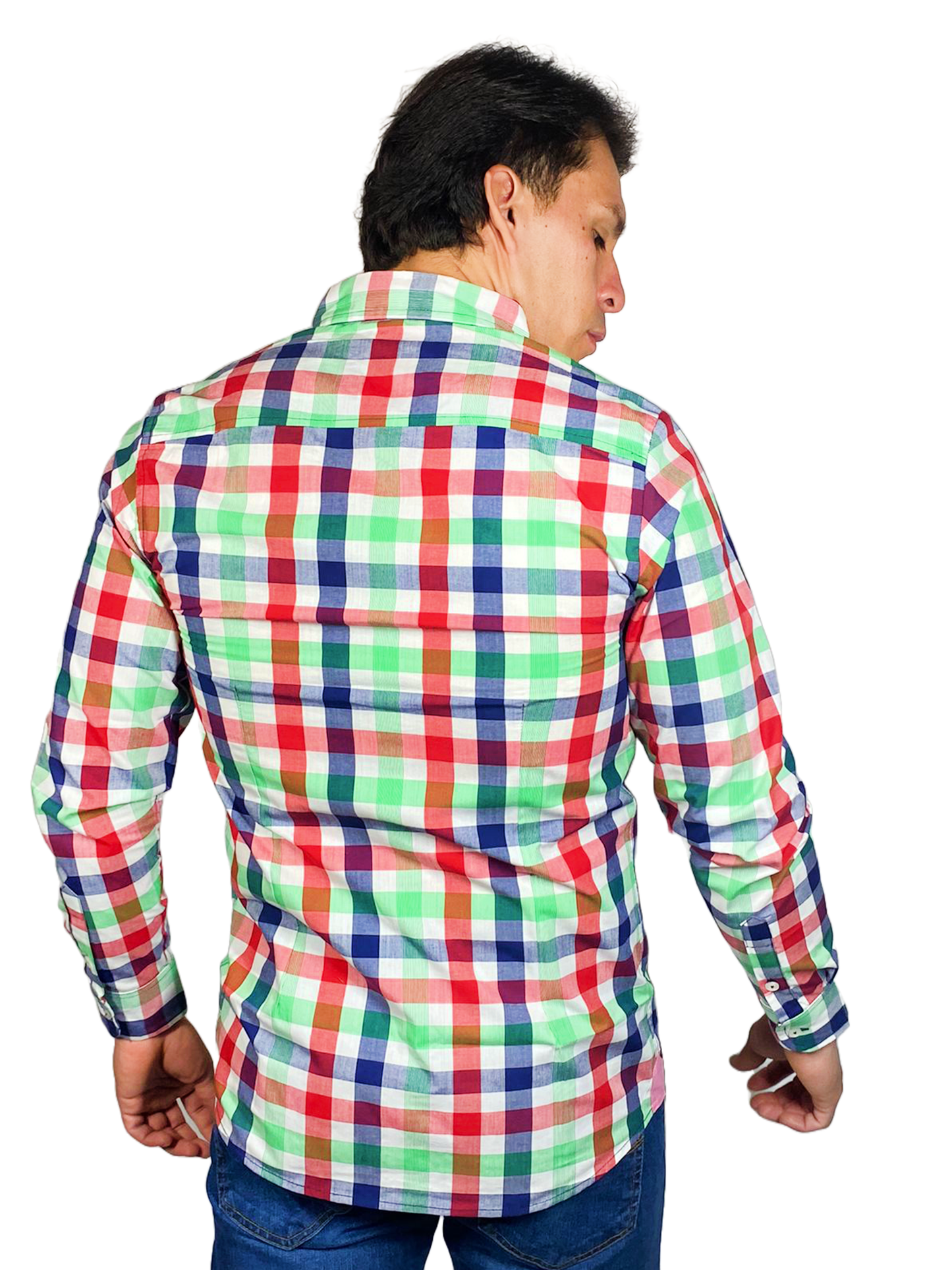 Camisa cuadros de algodón slim fit.