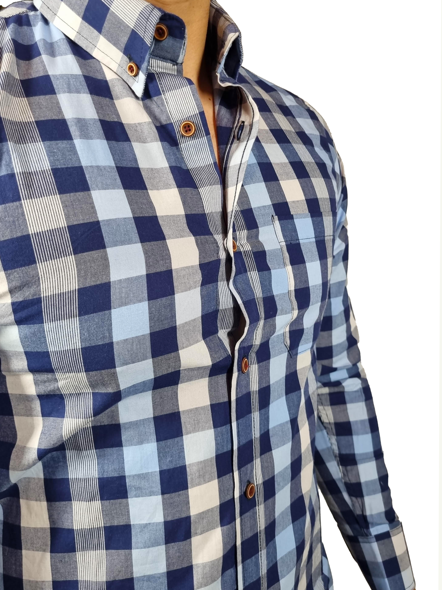 Camisa cuadros algodón.