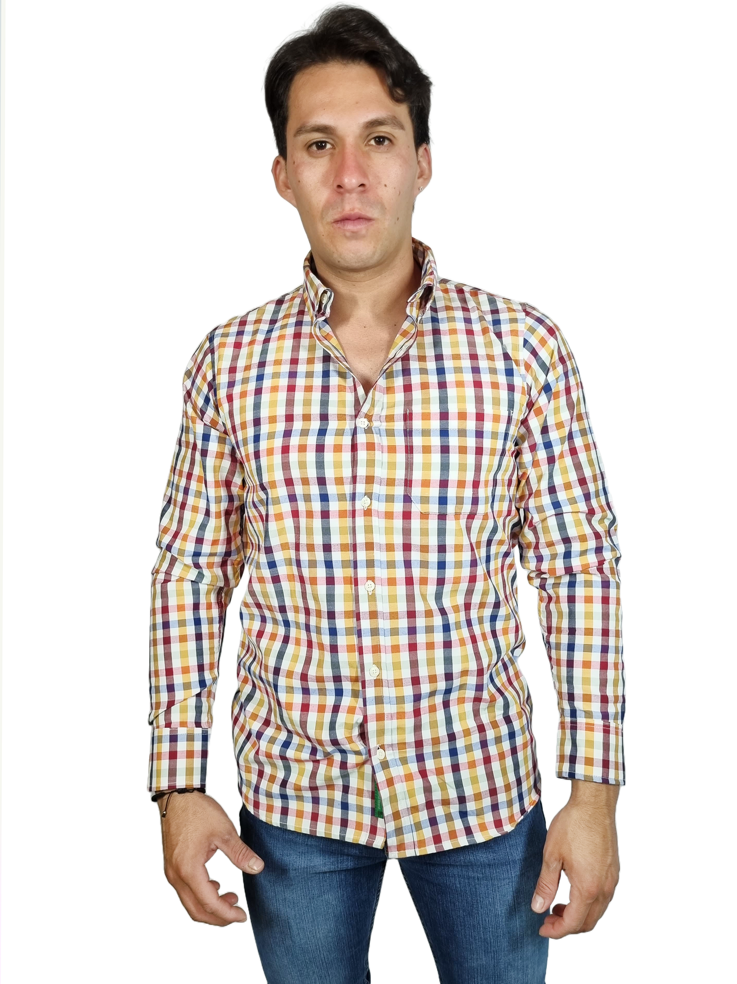 Camisa cuadros slim caballero