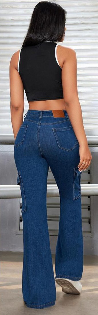 Cargo straight jeans