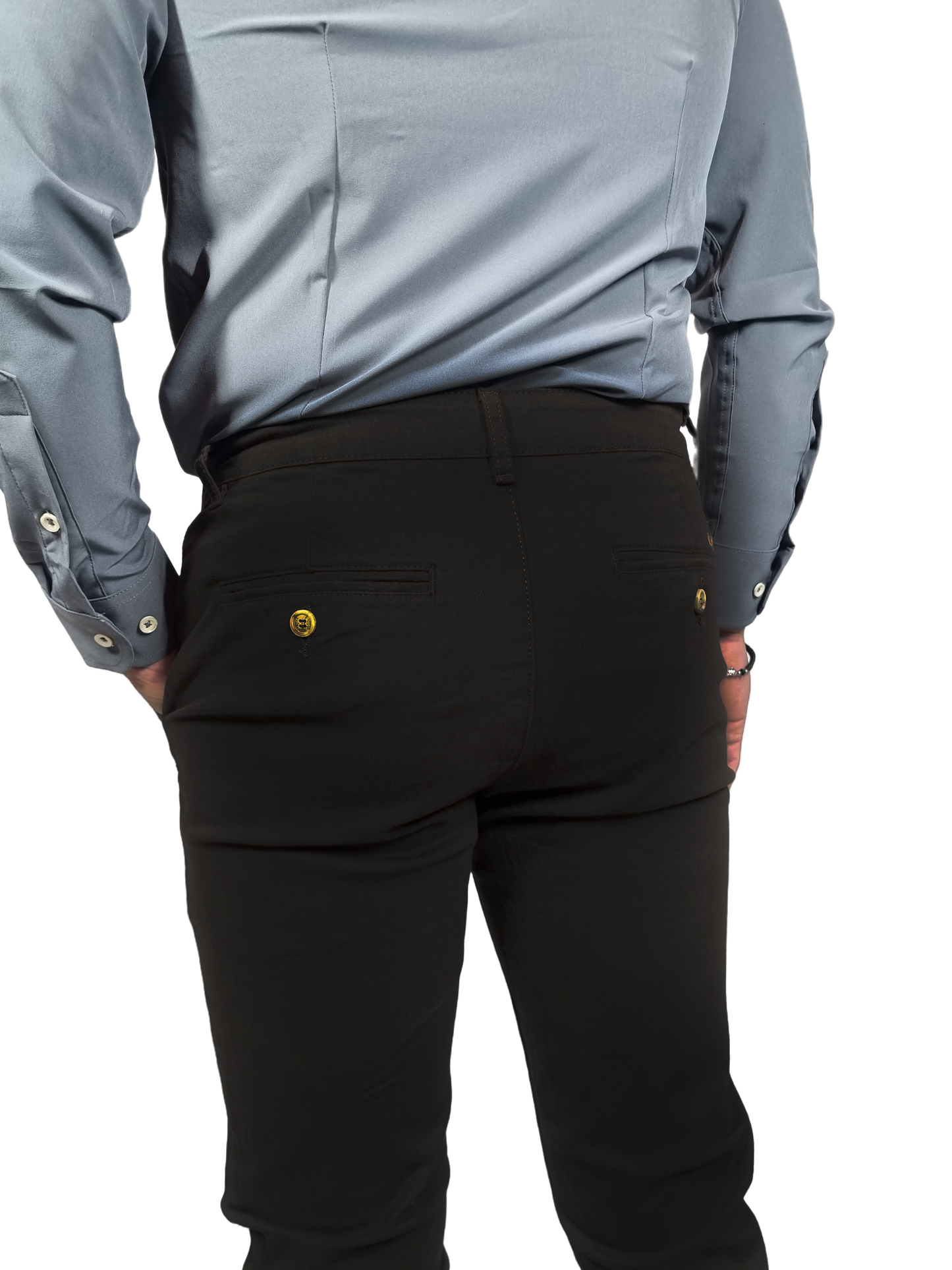 Pantalón slim gabardina Negro