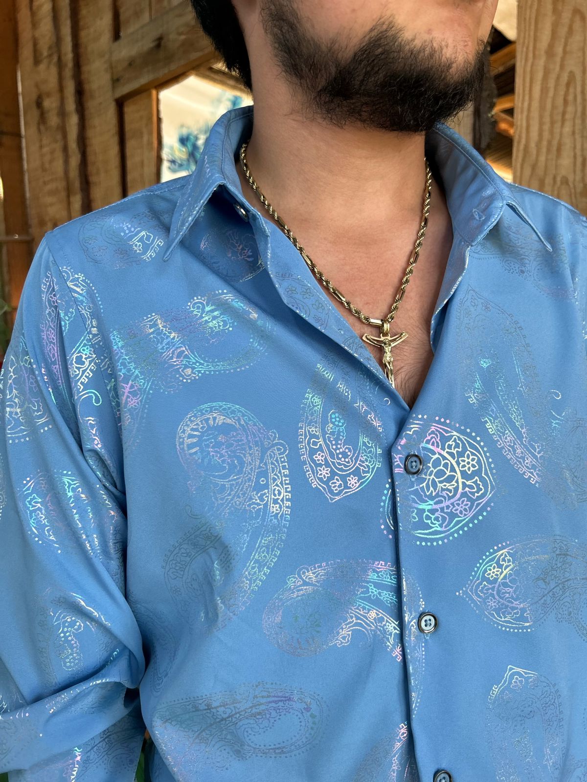 Camisa Buchona Slim Manga Larga