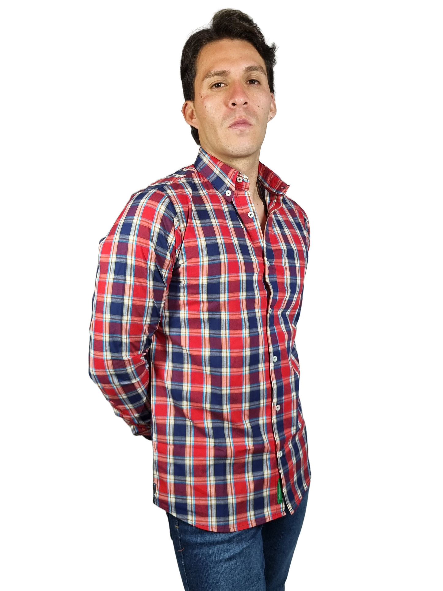 Camisa caballero slim fit de algodón.