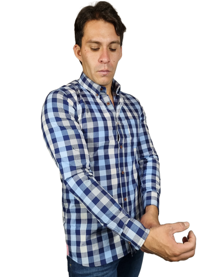 Camisa cuadros algodón.