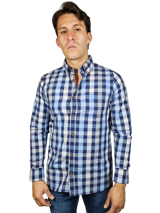 Camisa cuadros algodón.