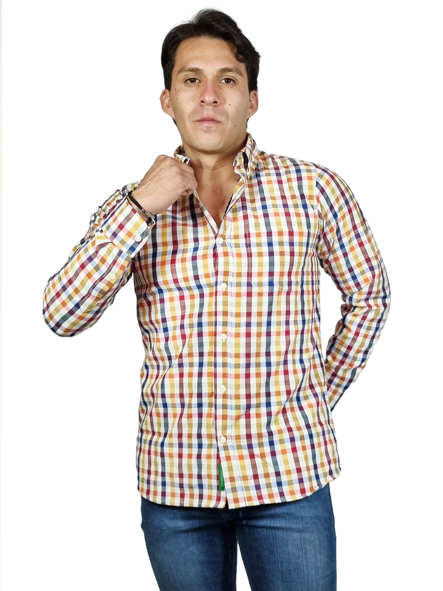 Camisa cuadros slim caballero
