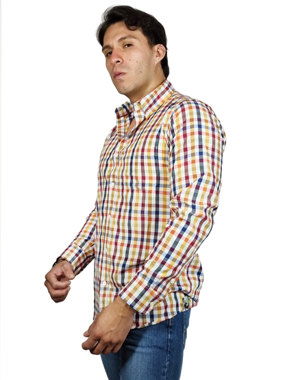 Camisa cuadros slim caballero