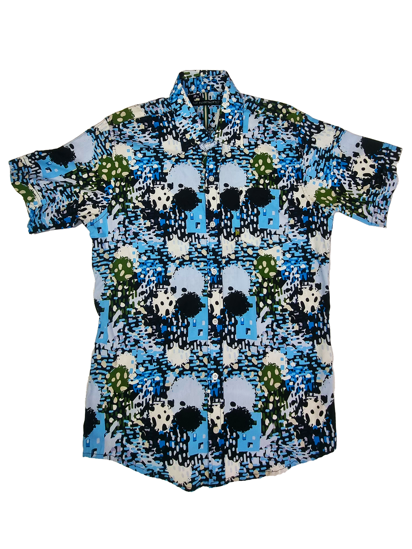 Camisa manga corta estampada de algodón.