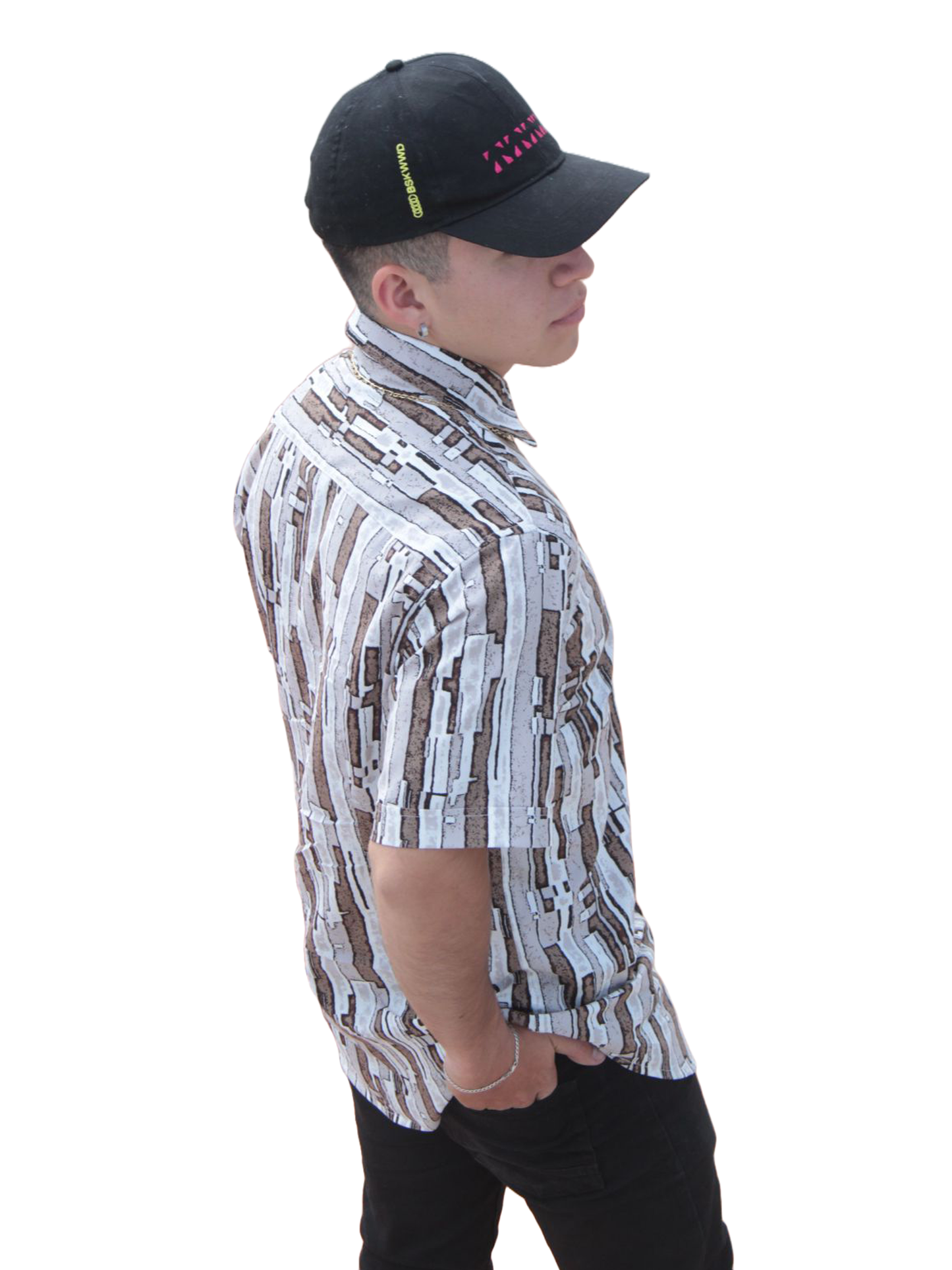 Camisa manga corta slim algodón.