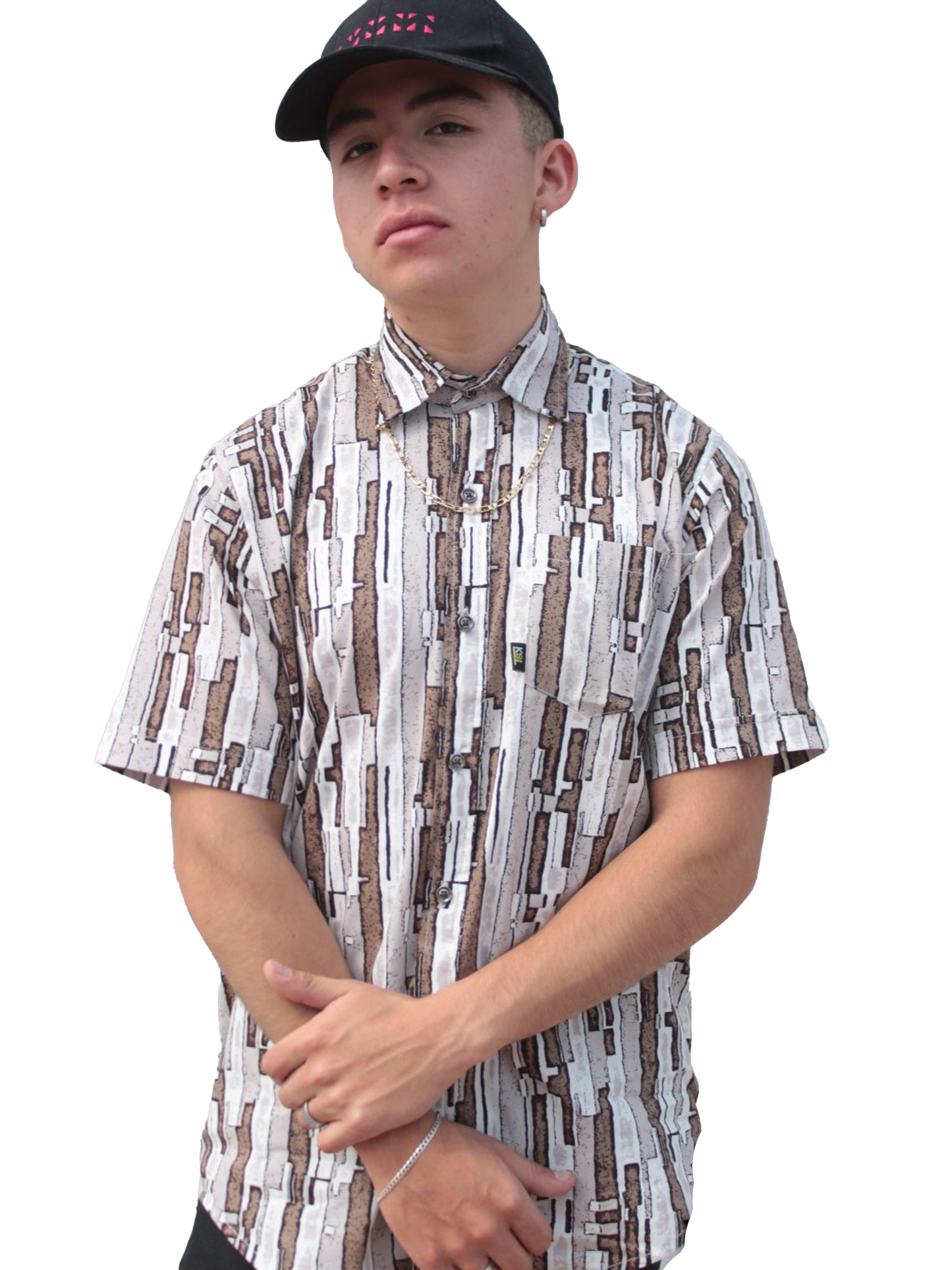 Camisa manga corta slim algodón.