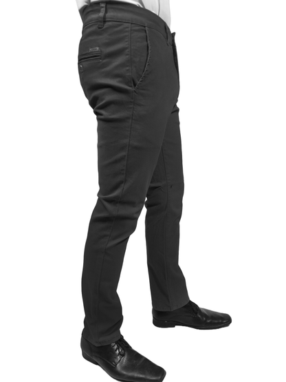 Pantalón slim gabardina Negro
