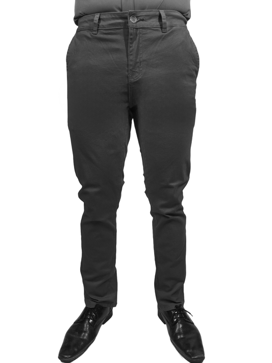 Pantalón slim gabardina Negro