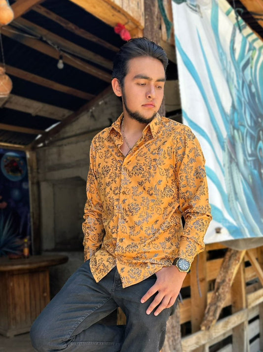 Camisa Buchona Manga Larga slim