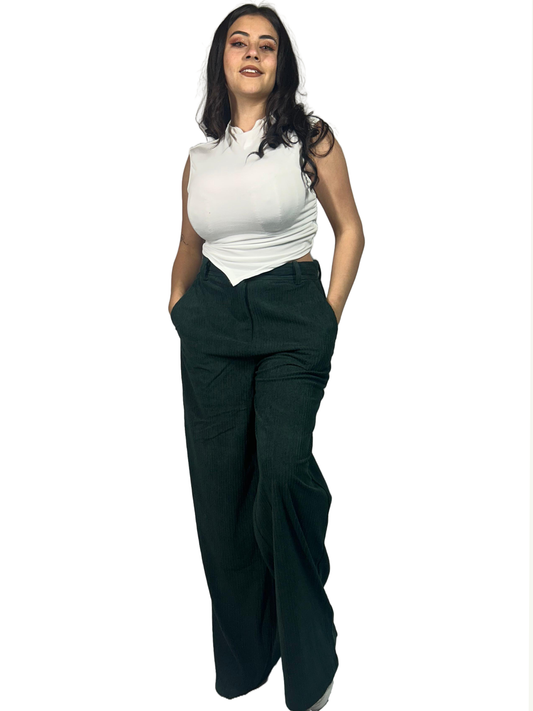 Pantalón panilla ancho de pierna