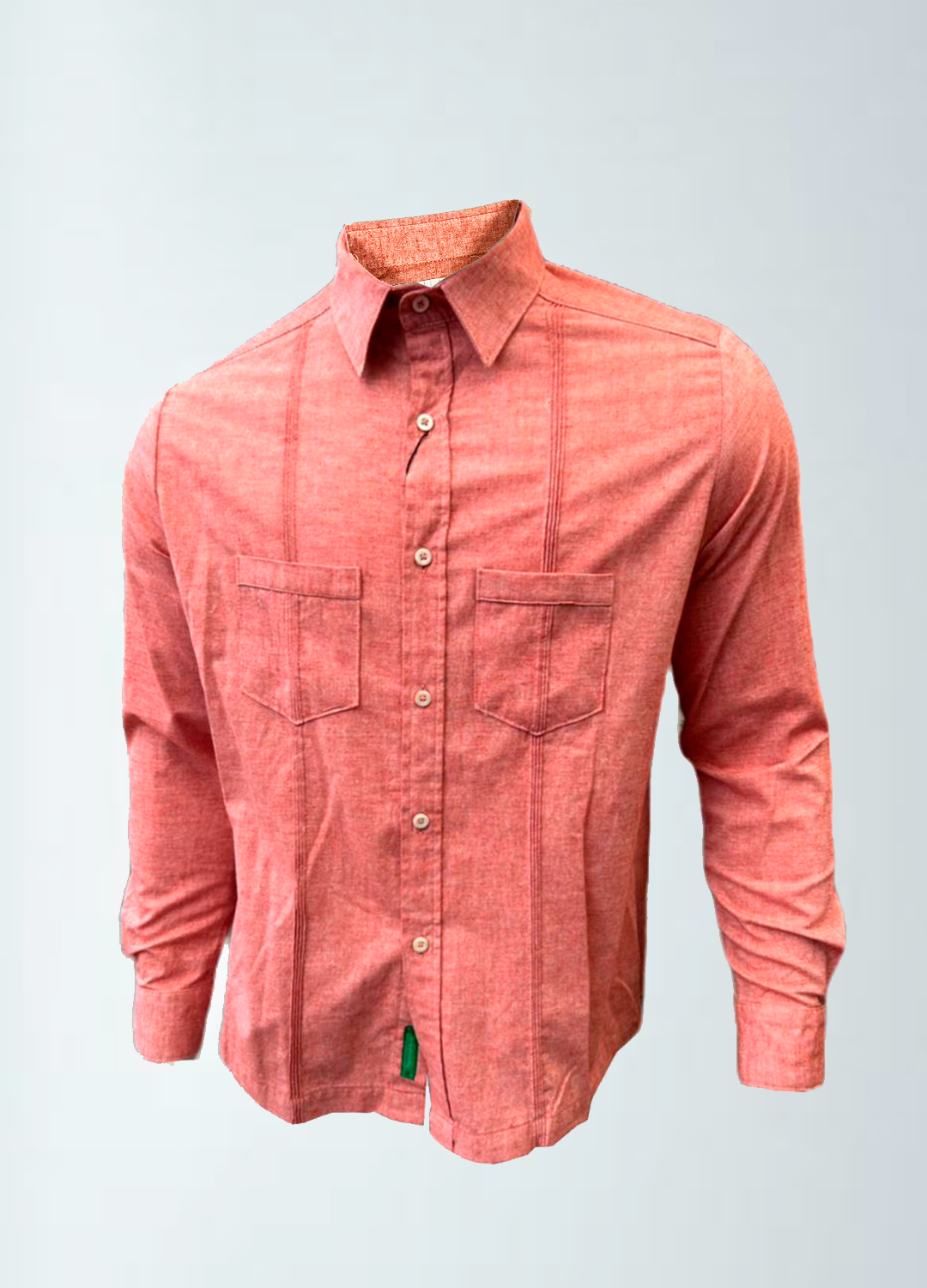 GUAYABERA MANGA LARGA ROJA