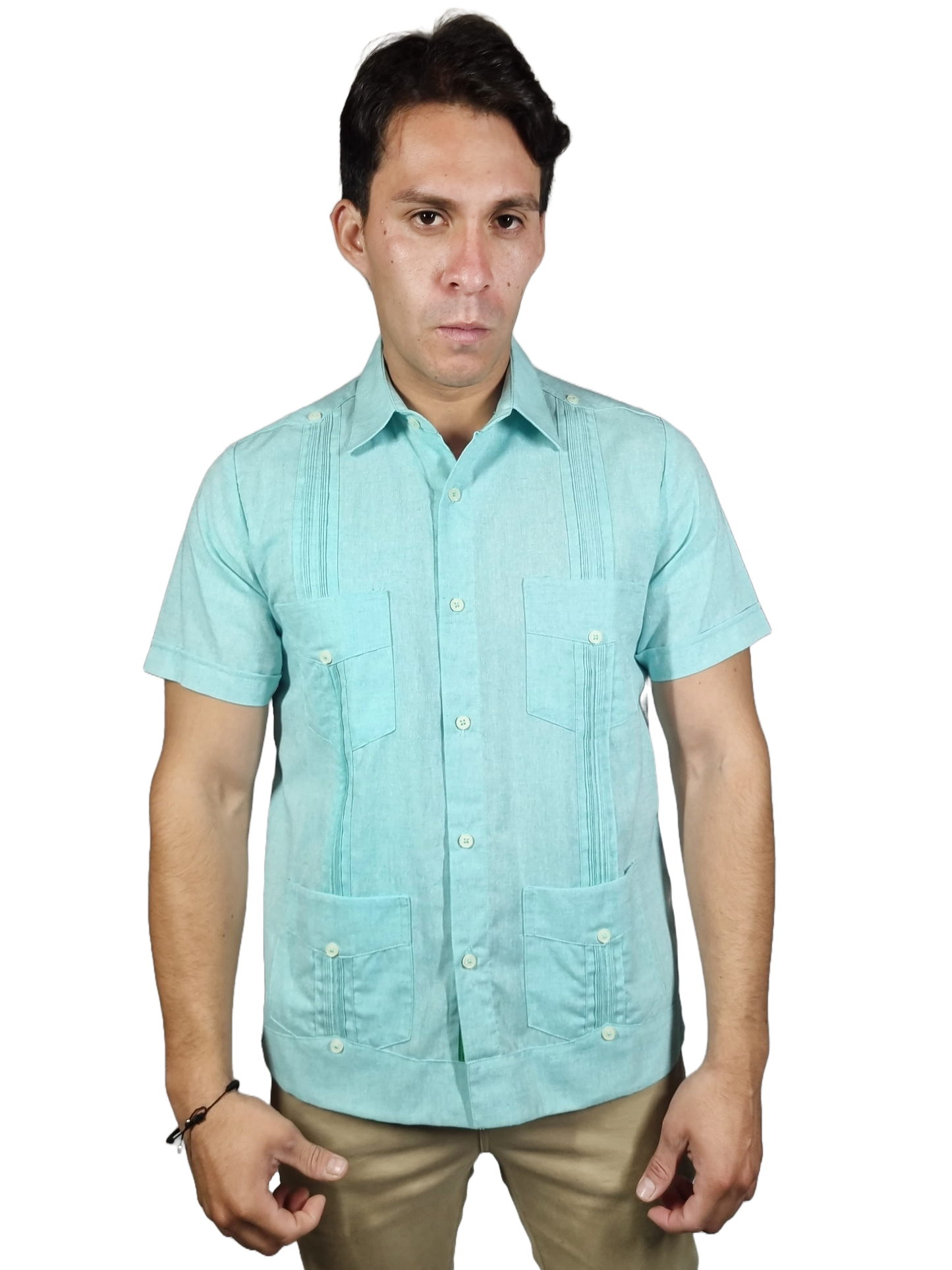GUAYABERA VERDE AGUA